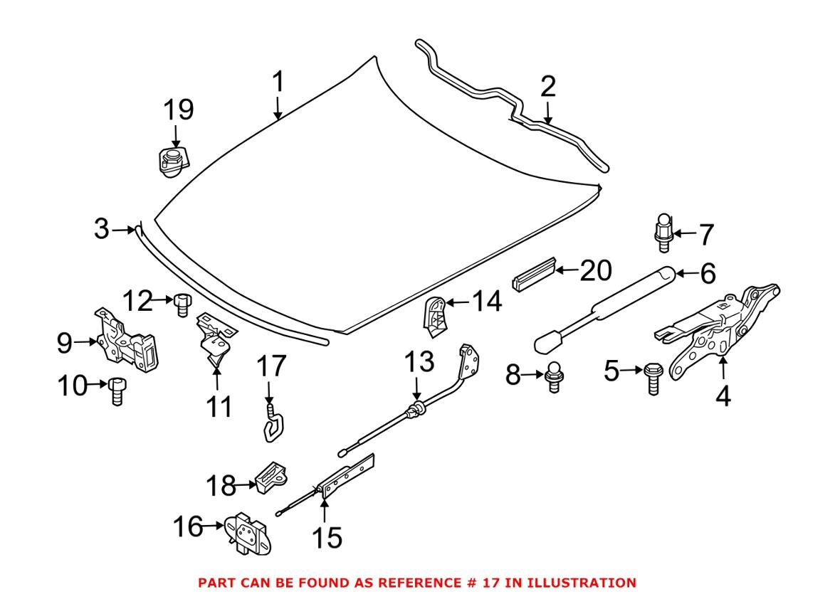 BMW Hood Catch Bracket 51237180001